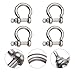 Ipetboom 4pcs 304 Stainless Steel D-Shaped Bow Shackles M6 Metal Shackle Locks for Lifting and Rigging Industrial Use