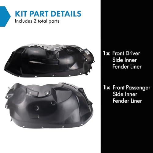 Image of TRQ Front Inner Fender Liner Set Compatible with 1997-2004 Dodge Dakota 1998-2003 Durango CH1248111 CH1249111