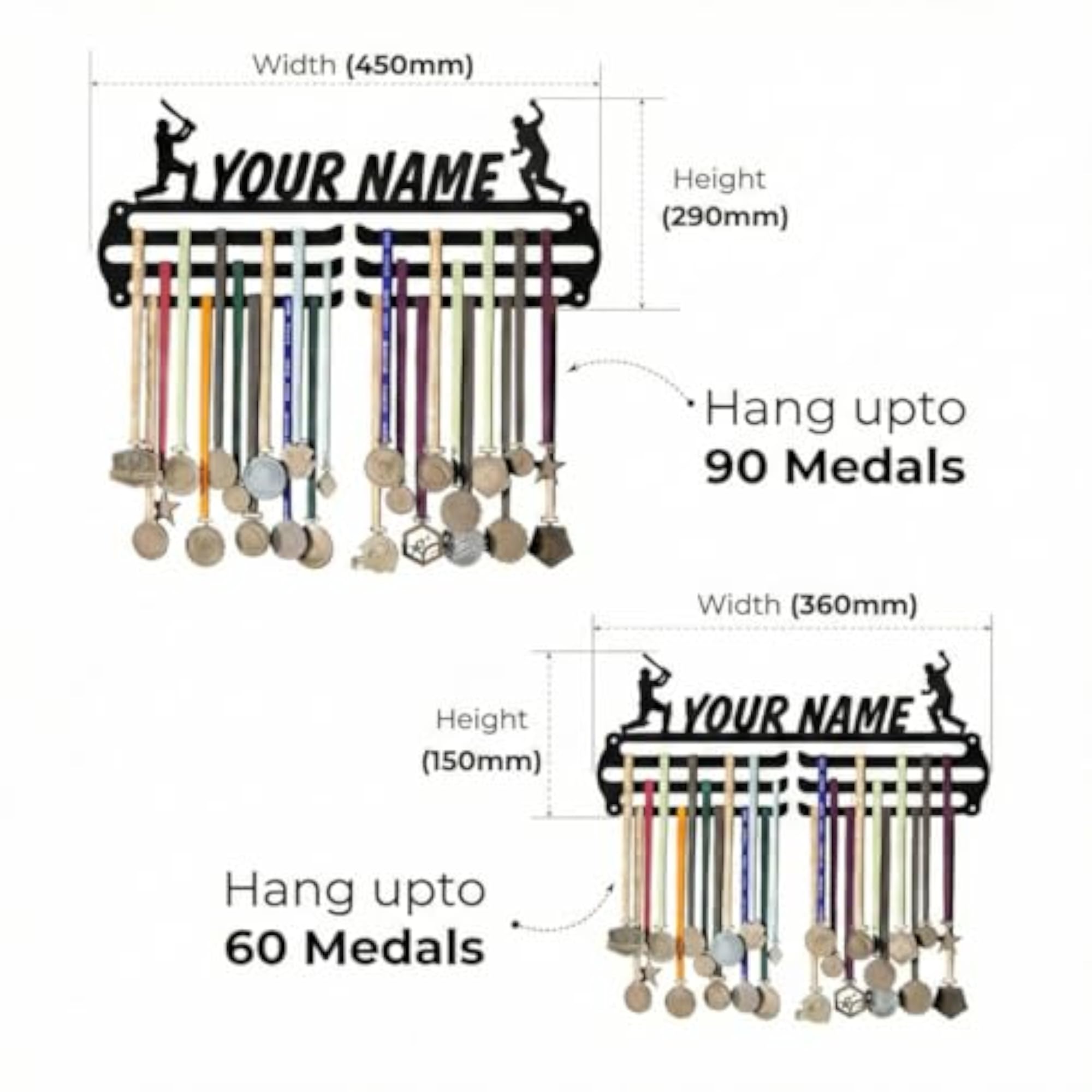 Personalized Medal Hanger for Athletes, Holds 60 Medals