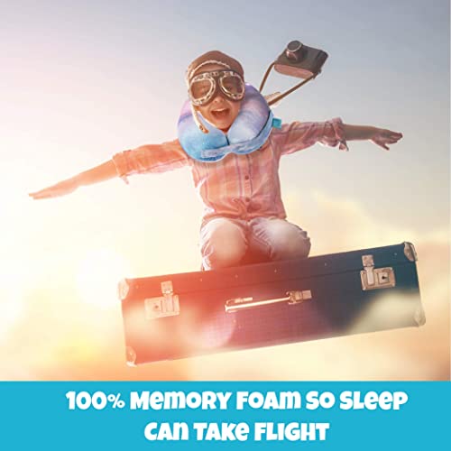 Byron's Games Kids Memory Foam Neck Pillow With Adjustable Strap Offering 360° Support. Add Comfort To Airplane Or Car Journeys With The Toddler Travel Pillow. Machine Washable Cover (Galaxy) #TOP6