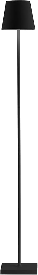 Zafferano Zafferano, Poldina L Lamp, Rechargeable Cordless Floor Lamp with Touch Controls, Suitable for Indoor and Outdoor, Dimmer, 2200-3000 K, Adjustable Height 20.4-48 Inches, Black Color