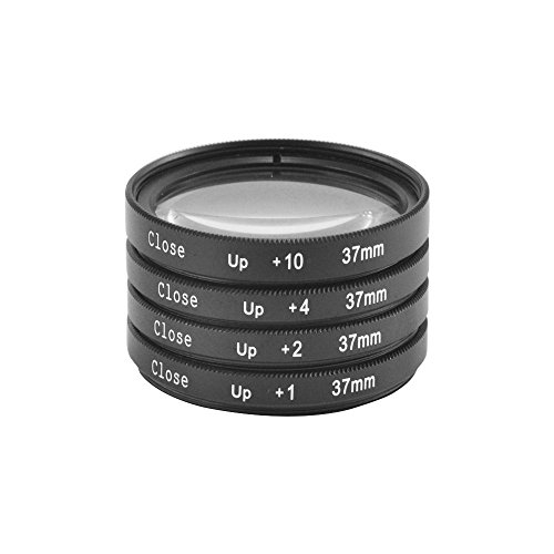 Generic 37 mm Macro Close-Up Close Up lente filtro + 1 + 2 + 4 + 10 + Kit de funda para Canon Nikon Sony cámara