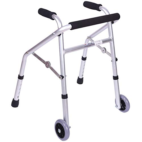 Cadre de marche pliable et léger avec 2 roues pour handicap
