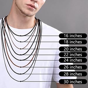 U7 Black Leather Cord Necklace With Stainless Steel Clasp, Men Women 2Mm Wide Woven Wax Rope Chain For Pendant, Length 16 Inch #TOP5