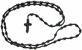 R. Heaven Black Knotted Cord Rope Rosary Beads Large and Strong