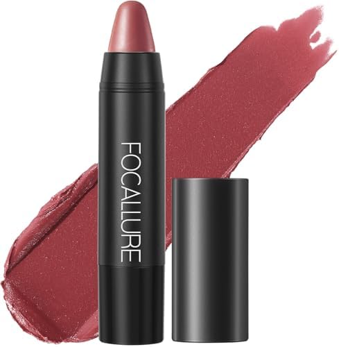 FOCALLURE Ultra Chic Lipstick,Rich Vitamin E Lip Crayon,Lightweight Color without Drying or Fading,Long Lasting Waterproof Lips Makeup,CRIMSON