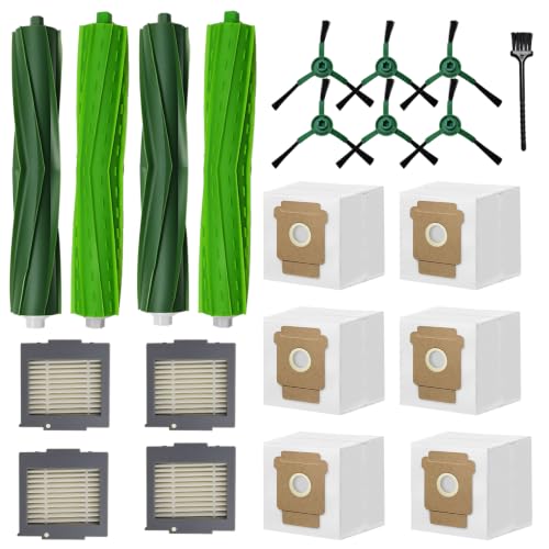 Image of Replacement Parts Compatible with iRobot Roomba Max 705 Vac /Plus 504 Vac Robot Vacuum, for Max 705 Accessories Kit: 4 Main Roller Brushes,6 Dust Bags,4 Filters, 6 Side Brushes(Not for Combo,Only Vac)