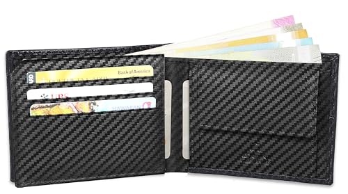 Image of NAPA HIDE Carbon Fiber Leather Wallets for Men (Supernova Black1)