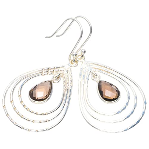 Boucle d'oreille turquoise cuivre vert argent 925 fait main pendant de 5 cm pour femme