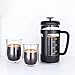 Easyworkz Double Walled Glass Coffee Mugs,Set of 2 (8.5 fl oz / 250ml) - Clear Borosilicate Glass Cups for Coffee, Tea, Whiskey, Cocktails & All Beverages