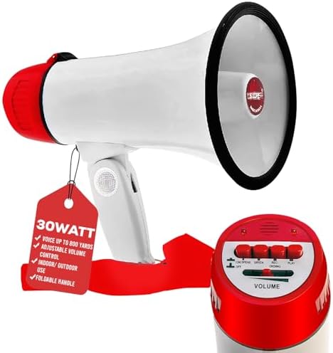 Cheer Instruments 5 CORE 30W Megaphone Bullhorn Cheer Bull Horn Speaker Megaphono 800 ...