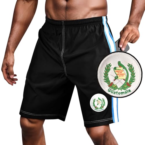 fox & fury Men's All Countries Embroidered Logo Athletic Running, Gym, Workout Sports Basketball Shorts wt Zipper Pockets2