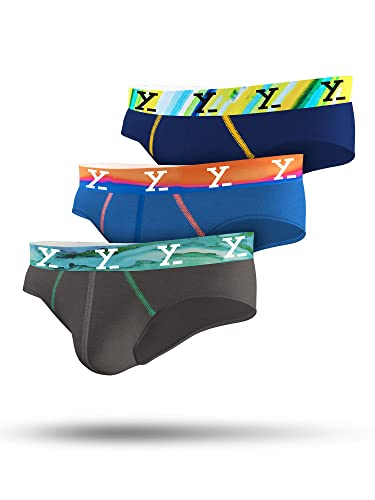 Image of XYXX Men's Dynamo & Volt Tencel Micromodal Regular Fit Solid Antimicrobial Briefs with No Marks Waistband (Pack of 3)