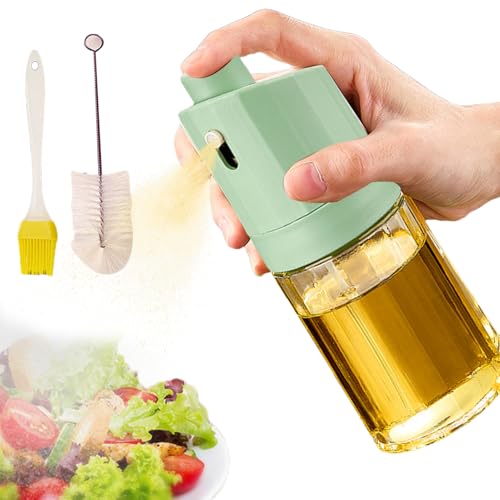 Botella pulverizadora de aceite para cocinar, 230 ml, transparente, a prueba de fugas, de grado alimenticio, dispensador de aceite de oliva, para ensaladas, asar, barbacoa, parrilla, mantequilla
