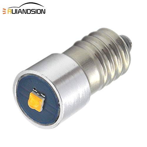 Ruiandsion Ampoule LED E10 4,5 V Cree 3 W 3000 K Blanc chaud Ampoule de rechange pour lampe de poche, lampe de poche, terre négative