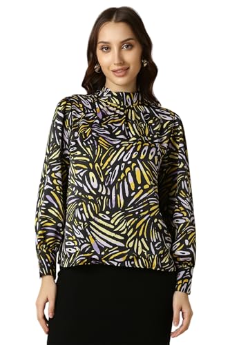 Image of Women Black Print Formal Top