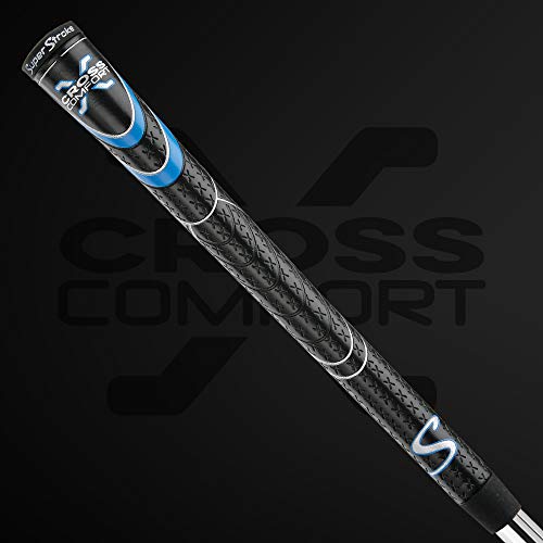 image for SuperStroke Cross Comfort Golf Club Grip, Black/Blue (Standard) | Soft
