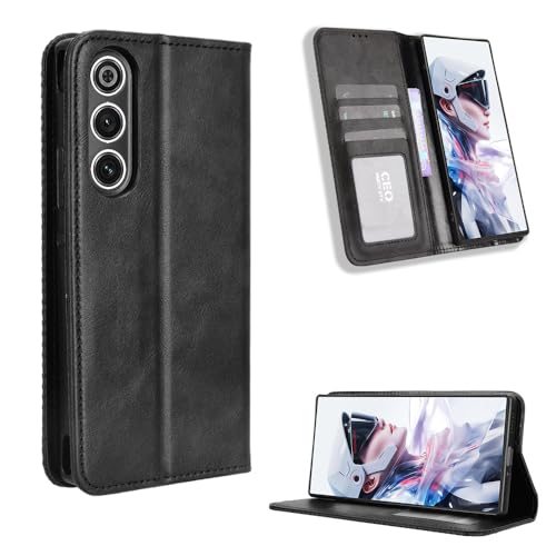 Coque ZTE Nubia Red Magic 10 Air étui portefeuille rabat cuir NX779J Noir
