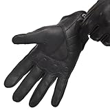 sibewora Motorcycle Gloves for Men Touchscreen Full Finger Leather Gloves Riding Driving Biker Glove Black (S) - Image 5