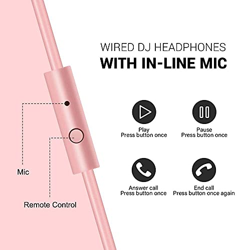 OneOdio Kopfhörer, kabelgebunden, DJPiano, Gitarre mit Mikrofon, HiRes Audio, extra Bass, leicht, Komfort, faltbar, Kopfhörer mit SharePort, 2 Klinkenstecker – Headset für PC Studio Monitor AMP