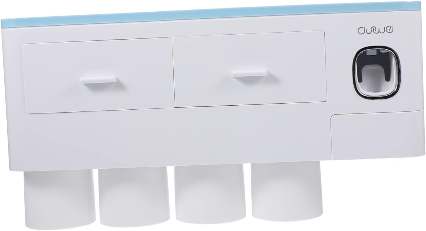 PRETYZOOM 1pc Wall-Mounted Toothbrush Holder Set Toothpaste Organizer Gargle Rack Bathroom Holder Material