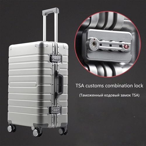 Luggage Travel Gear Silent Light Cabin Luggage Abrasion Resistance All-Aluminum Magnesium Alloy Trolley Case(A,29")3