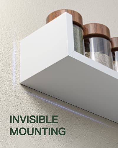 Amada Homefurnishing Floating Shelves Wall Mounted, Wall Shelf For Bathroom, Bedroom, Kitchen, Living Room, U-Shaped Decorative Wall Shelves Includes 3 Lengths,12-24 Inches Long, Amfs18W #TOP6
