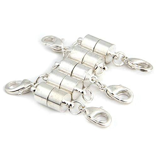 PANYTOW 5 X Silver Plated Magnetic Clasp Jewelry Findings 0.27" Hot