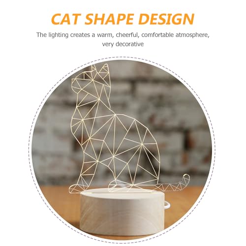 Lámpara de Mesa de Noche LED Diseño Gato 3D Healeved miniatura 3