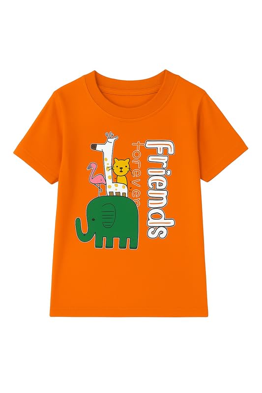 Image of Trendy Printed Cotton Blend Half Sleeve T-Shirt for Boys - Pack of 2