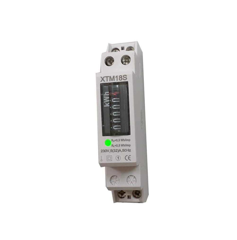 Compteur électrique JVJ Rail DIN 35mm - 1 Phase 230V 5(80)A - LCD énergie KWH - Technique Bâtiment