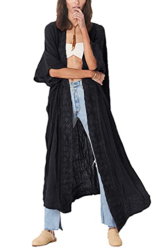 LikeJump Damen Kimono Kaftan Strandkleid Lang Sommerkleid Cardigan Maxi...