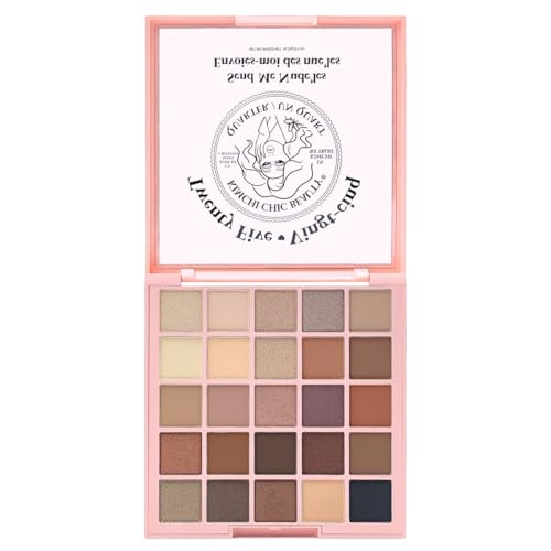Kimchi Chic Twenty Five Eyeshadow Palette - 25 Shimmer & Matte Shades for Day to Night Looks, Cruelty Free & Vegan Send Me Nude'Les 0.5 oz