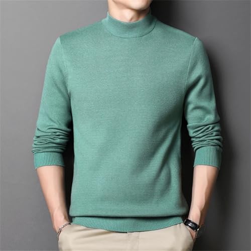 Men Mock Neck Sweater Solid Slim Fit Knitting Pullovers Knit Half Turtleneck Casual Sweaters4