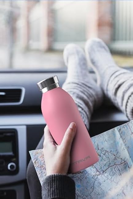 Sports Water Bottle SUS316, 5 Walled Stainless Steel for Cold & Hot Drinks, 16.9 Oz Leak Proof, Vacuum Insulated Cup Reusable Stainless Steel Water Bottle Travel for Men Women Kids