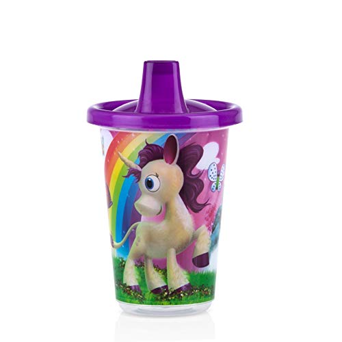 Kit 03 Copos Decorados Com Bico 300Ml , Nûby, Rosa