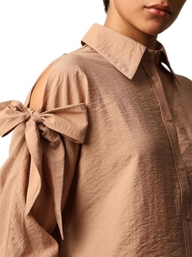 Image of ONLY Women's Bow Tie Casual Long Sleeve Shirt
