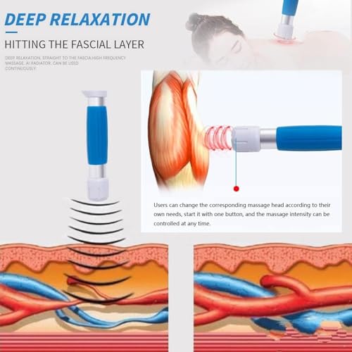 Dispositivo de Terapia de Ondas de Choque, Masajeador Muscular Corporal Máquina de Onda de Choque para Fasciitis Plantar con 5 Cabezas de Masaje miniatura 3