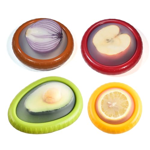 10 Best Food Huggers Silicone That Keep Your Leftovers Fresh 2 4 Pcs Reusable Silicone Fruit and Vegetable Savers
