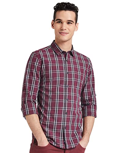 Image of Amazon Brand - Symbol Men's Cotton Checkered Regular Fit Casual Shirt