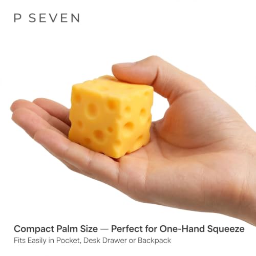 Image of P Seven Cheese Cube Squishy Toy Stress Relief Soft TPR Squeeze Toy