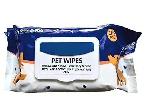 SR VISION Pet Wet Wipes – Exclsuive Body Hypoallergenic Dog & Cat Wipes Wet for Ears Eyes Face Butt Paw with Fresh Apple Scent 6″x 8″ – 100 Wipes (Pack of 2)