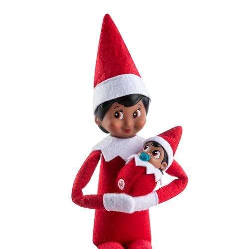 Image of The Elf on the Shelf Frost Pips Mini Blooms Elf Baby Girl with Brown Eyes | Includes a Frost Pips Elf Baby with brown eyes and Frost Flower Cradle.