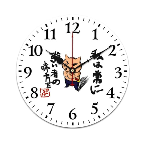 ぶりぶりざえもん クレヨンしんちゃん 掛け時計 天然木製 連続秒針 静音 おしゃれ アナログ 無垢材 連続秒針 THEBEASTPIE 静音 ムーブメント インテリア リビング 寝室 オフィス かわいい おしゃれ