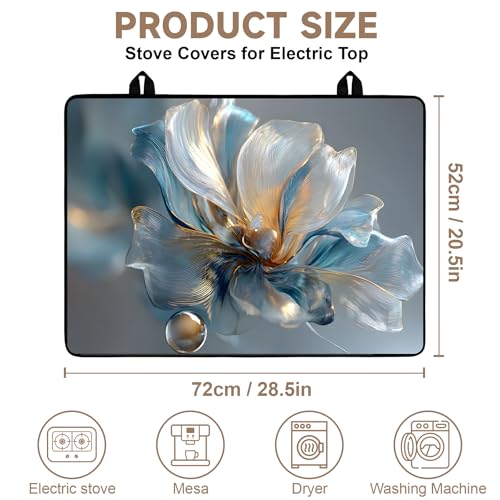 Image of Stove Guard Mat for Electric Stoves -Heat-Resistant Protector, Non-Slip Kitchen Counter Mat Stylish Kitchen Decor (Flower C)