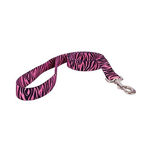 Image of Yellow Dog Design Standard Lead, Zebra Pink /Black, 1 inch x 60 inch (5 ft.)