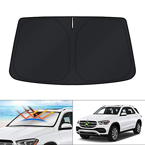 Image of KUST Windshield Sunshade for 2012-2025 2026 Mercedes Benz GLE 350 450 Accessories 4-Layers Windshield Sun Shade Foldable Window Sun Visor Protector Blocks UV Rays Keep Your Car Cooler