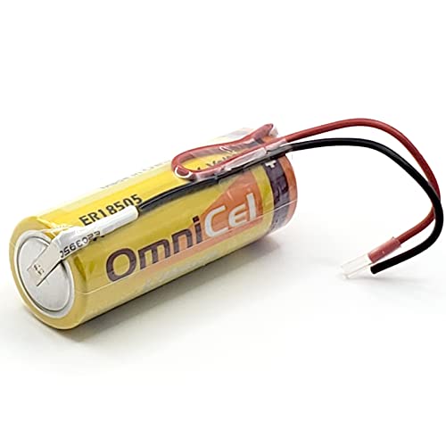 Omnicel ER18505 3.6V 3.8Ah A Lithium Battery w/ Wire Leads For Earthquake tester, Numerical Control Tool, Taximeter,Smoke Alarms, Carbon Monoxide Detectors, Intrusion Sensors