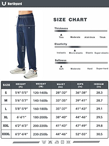 Northyard Men's Athletic Running Joggers Workout Gym Pants Lightweight Jogging Pants Open Hem Sweatpants Navy M #TOP7