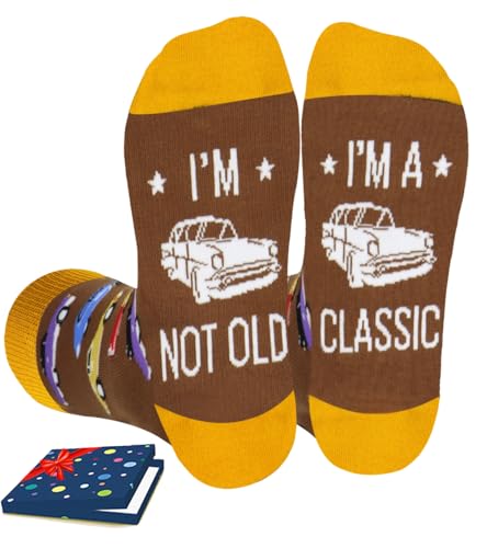 Classic Car Gifts Socks for Old Guy Adults Men, Father Birthday Gifts for Dad...